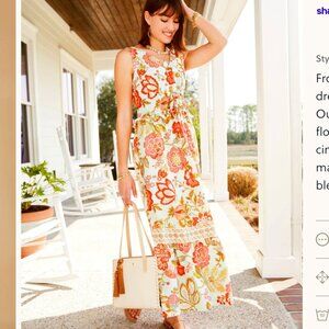 Spartina 449 Floral Midi Maxi Sleeveless Dress XL